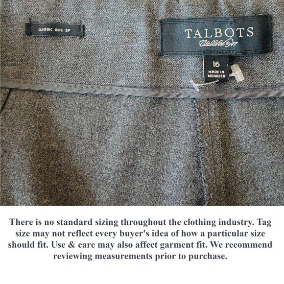 Talbots Womens Classic Side Zip Dress Pant Gray Stretch Knit Flat Front Size 16 - Picture 9 of 12